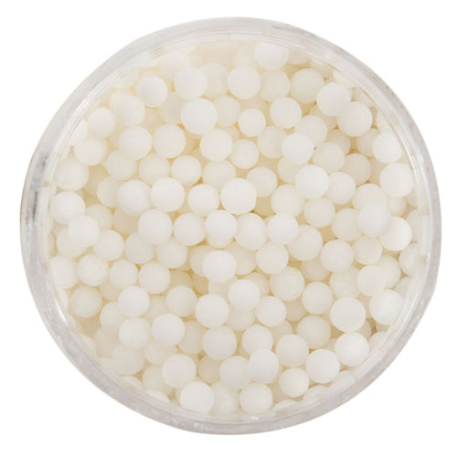 Sprinks Edible Matte White Cachous Pearl Beads 4mm 85g (BB: Aug 2024)