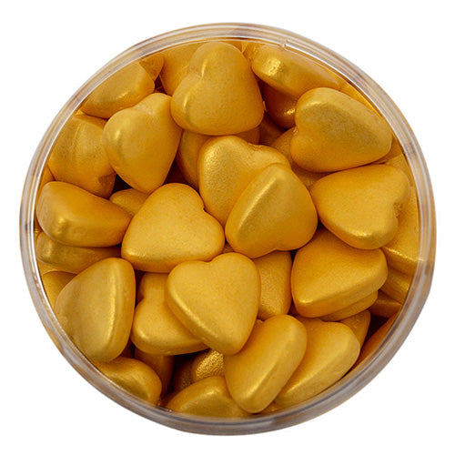 Sprinks Pearl Gold 10mm Hearts Sprinkles 85g