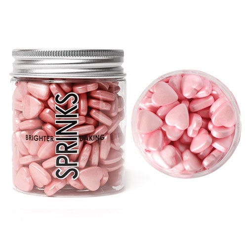 Sprinks Pearl Pink 10mm Hearts Sprinkles 85g