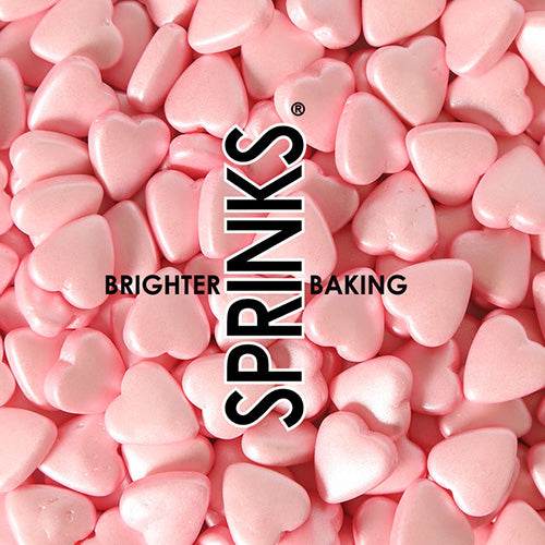 Sprinks Pearl Pink 10mm Hearts Sprinkles 85g