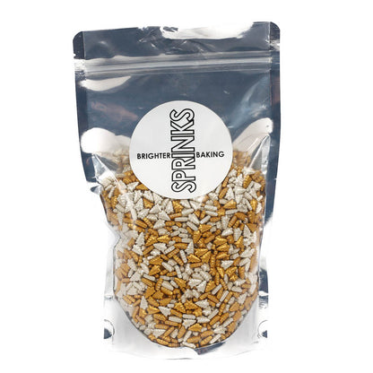 BULK Sprinks All I Want For Christmas Gold & Silver Tree Sprinkles 500g