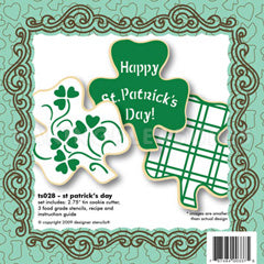 St Patricks Day Shamrock Cookie Cutter & Stencil Set