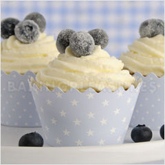 Stars Blue Reusable Cupcake Wrappers 12pcs