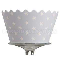 Stars Blue Reusable Cupcake Wrappers 12pcs