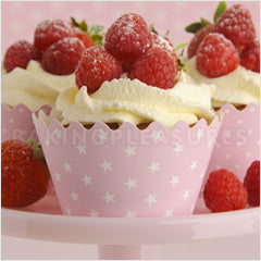 Stars Pink Reusable Cupcake Wrappers 12pcs