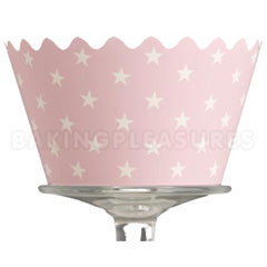 Stars Pink Reusable Cupcake Wrappers 12pcs