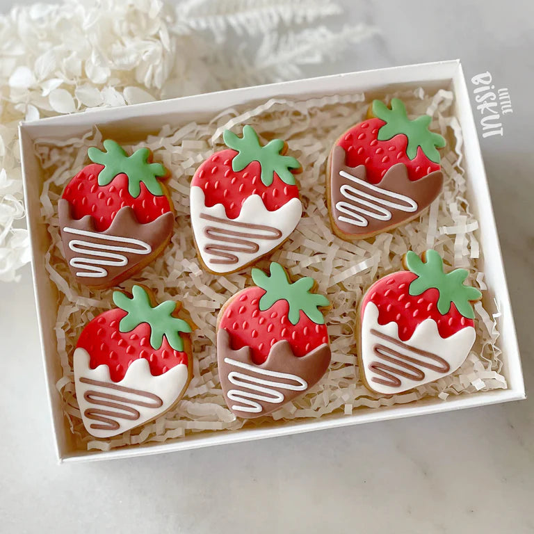 Strawberry Cutter and Debosser Set (Little Biskut) Cookie Fondant