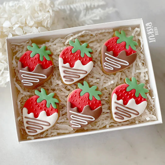 Strawberry Cutter and Debosser Set (Little Biskut) Cookie Fondant