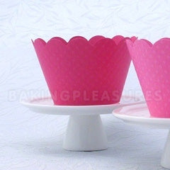 Strawberry Pink Dark Cupcake Wrapper 12pcs