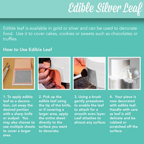 Genuine Edible Silver Leaf Transfer Sheets 5pcs