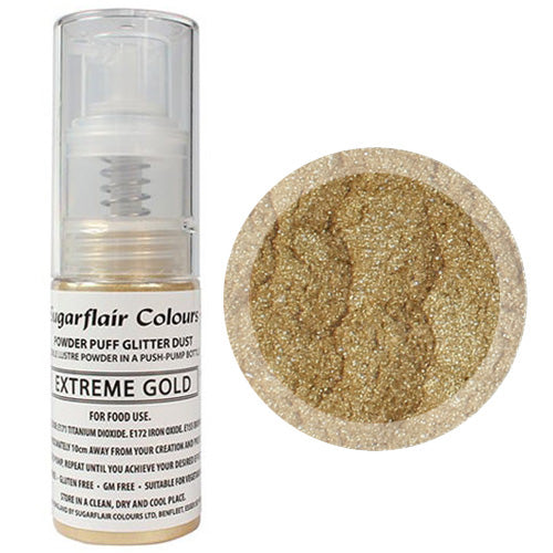 Sugarflair Edible Glitter Dust Spray Extreme Gold 10g