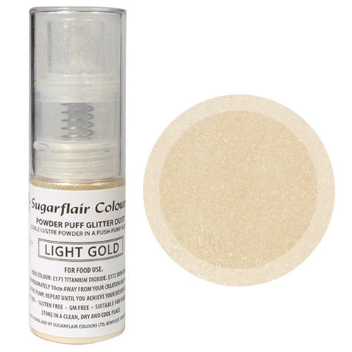 Sugarflair Edible Glitter Dust Spray Light Gold 10g