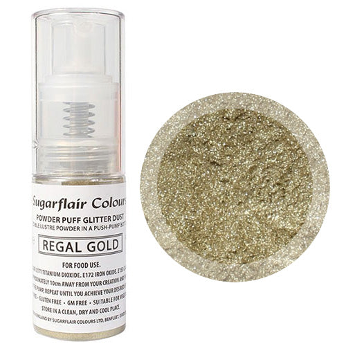 Sugarflair Edible Glitter Dust Spray Regal Gold 10g