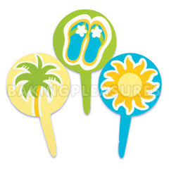 Summer Fun Flexi Cupcake Picks 12pcs