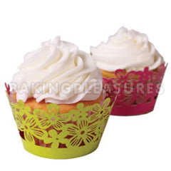 Summer Time Pink/Green Reversible Cupcake Wrappers 12pcs