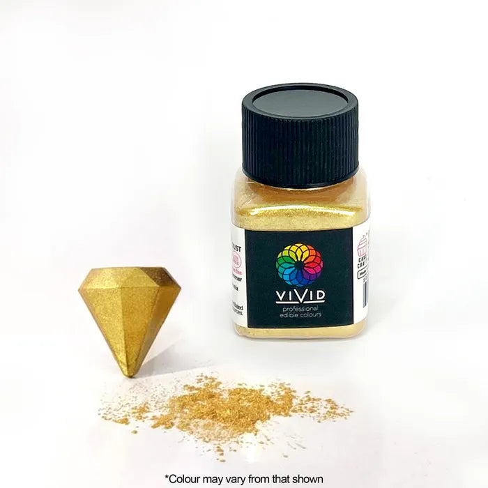 Vivid Metallic Edible Dust Super Gold Shimmer 10g