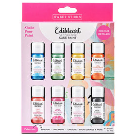 Sweet Sticks Edible Art Paint COLOUR METALLIC 8 Pack 15ml