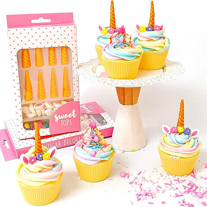 Unicorn Edible Cupcake Decorations (8 sets)