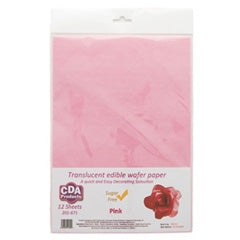 Translucent Pink Edible A4 Wafer/Rice Paper 12pcs