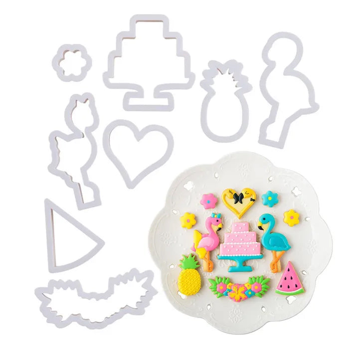 Tropical Flamingo Cutter Set 8pcs