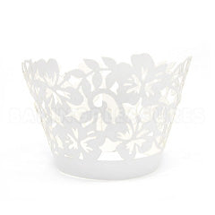 Tropical Pearl White Lace Cupcake Wrappers 12pcs