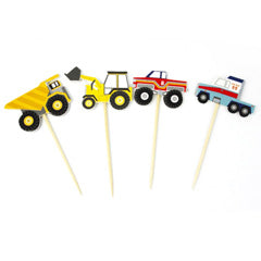 Trucks & Tractors Paper Cupcake Picks 24pcs