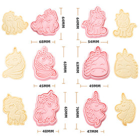 Unicorn Cookie Cutter Embosser 6pcs