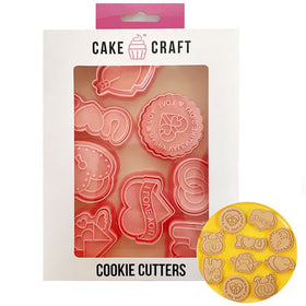 Valentines Day Cookie Cutter Embosser 8pcs