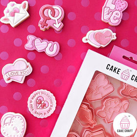 Valentines Day Cookie Cutter Embosser 8pcs