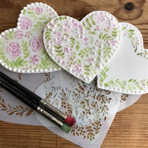 Vintage Hearts Cookie Stencils 3pcs