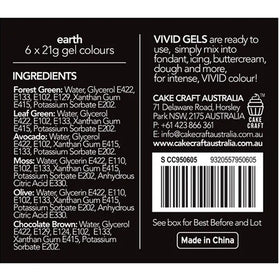 Vivid Gel Colours Earth 6 Pack
