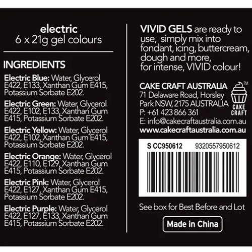 Vivid Gel Colours Electric 6 Pack