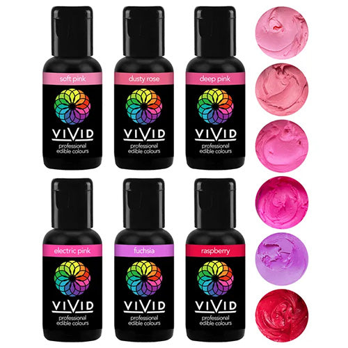 Vivid Gel Colours Pink 6 Pack