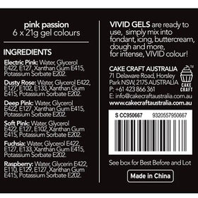 Vivid Gel Colours Pink 6 Pack