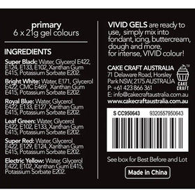 Vivid Gel Colours Primary 6 Pack