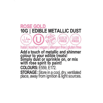 Vivid Metallic Edible Dust Rose Gold 10g
