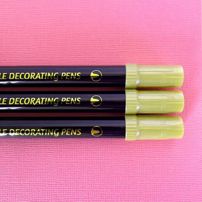 Vivid Edible Metallic Food Pen Markers Gold | 3 Pack