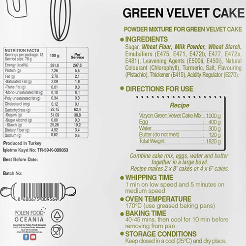 Vizyon Green Velvet Cake Mix 1kg