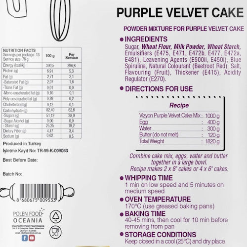 Vizyon Purple Velvet Cake Mix 1kg