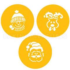 Whimsical Christmas Cookie Stencils 3pcs