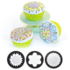 Whimsy Blooms Cupcake & Cookie Texture Tops 3pcs