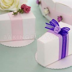 Small White Cake Slice Boxes 12pcs