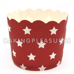 White Stars on Red Baking Cups 25pcs