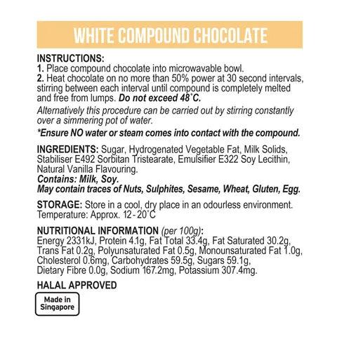 White Compound Chocolate Callets 500g