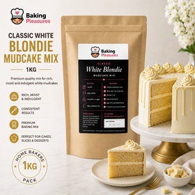 Baking Pleasures Deluxe Classic White Blondie Mudcake Mix 1kg