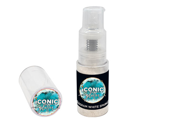 ICONIC Edible Glitter Dust Spray Hologram White Sparkle Puff Glitter 10g