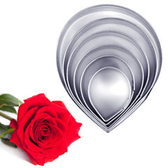 Wide Rose Petal Flower Cutter 6pcs