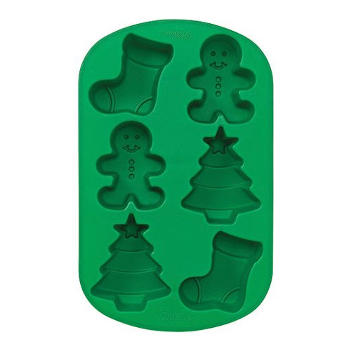 Wilton Christmas Stocking, Gingerbread, Tree Silicone Mould