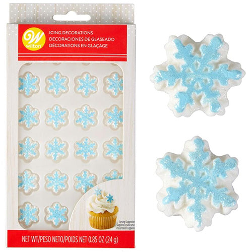 Wilton Christmas Snowflake Icing Decoration 24pcs