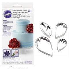 Wilton Peony Fondant Cut Outs Cutter Set 4pcs